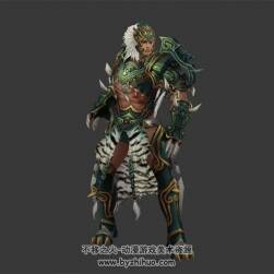 東方古代 鎧甲武將  帥哥 3D模型 有綁定和武打攻擊動(dòng)作