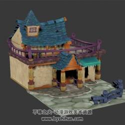 卡通二層樓 場景建筑 3D模型百度網(wǎng)盤下載