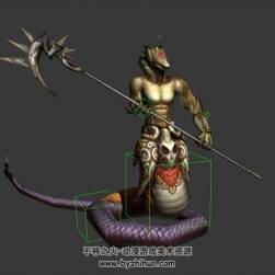 鐮刀獨(dú)眼蛇怪 3D模型 有綁定和動(dòng)作