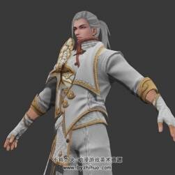 北歐服游戲角色貴氣男子3DMax模型下載