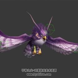 三只卡通風(fēng)格的飛禽 3D模型
