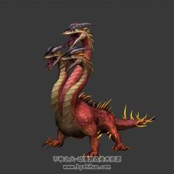 三頭妖獸 3D模型 max格式下載