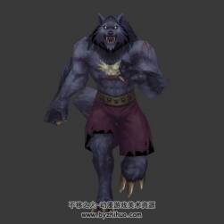 游戲生物怪物狼人帶骨骼3DMax模型含貼圖下載全套動(dòng)作