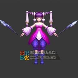 紫发 少女 萝莉 双马尾 模型