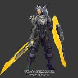 游戲角色女英雄聯(lián)盟LOL曙光女神蕾歐娜3DMax模型攻擊動(dòng)作帶綁定下載