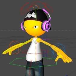 HeadPhone Music boy 音樂男孩3D模型帶骨骼下載