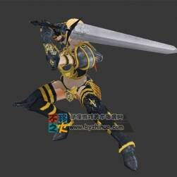 次世代女战士模型 28套骨骼动画 游戏角色模型