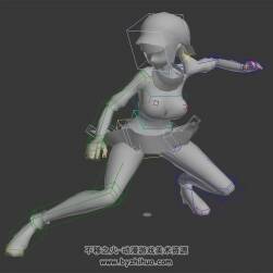 現(xiàn)代都市角色女孩一套格斗武打動作3DMax模型帶綁定四邊面下載