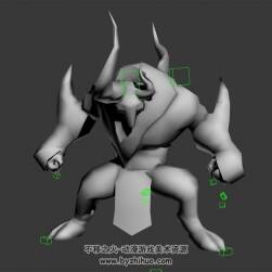 一個(gè)白模牛頭妖怪 3D模型 四邊面