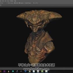 ZBrush 外國(guó)牛人 外星生物角色頭部雕刻視頻教程