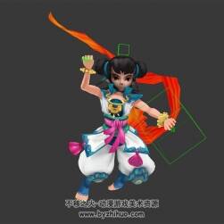 卡通風(fēng)哪吒 3D模型 有綁定和待機動作