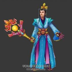 中式古裝角色男法師攻擊動(dòng)作帶綁定3DMax模型下載