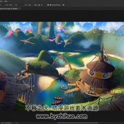 童话场景 山谷风景梦幻概念原画绘制视频教程