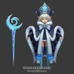 游戲角色Q版冰雪法師可愛蘿莉3DMax格式模型下載