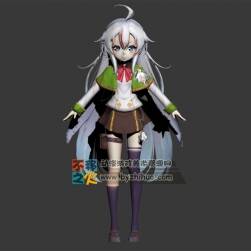 二次元 白发 美少女 萝莉模型