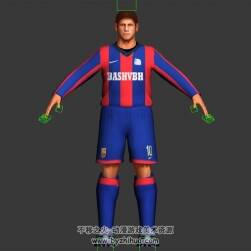 外國足球運動員 3D模型 有綁定和動作