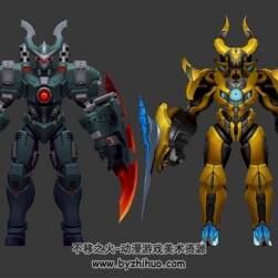 王者榮耀 墨子[進擊墨子號][龍騎士][金屬風(fēng)暴] 4個3D模型