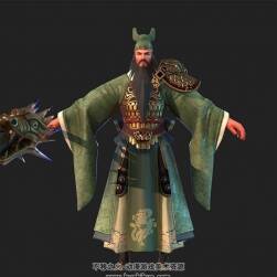 古代英雄角色關(guān)羽3DMax obj模型下載 版本略高