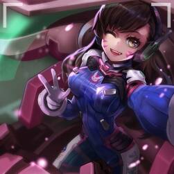 守望先鋒d.va 插畫可愛手機游戲桌面高清壁紙百度云下載 75P