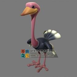 卡通鸵鸟 Ostrich 3D模型