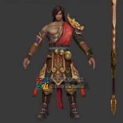 古装 武侠 大刀铜铠甲男模型