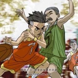 少年篮球突破概念稿
