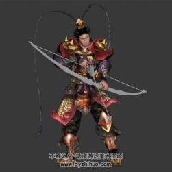 古代武將 3D模型 有綁定和射箭的動(dòng)作 四邊面