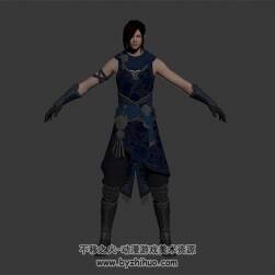 中國(guó)古風(fēng)武俠 少年少俠男子角色 3D模型 高模