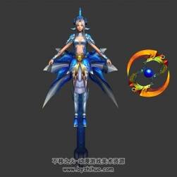 妖族少女 四角面 帶武器 有綁定和動作 3D模型百度網(wǎng)盤下載