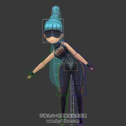 Q版剑灵时装女3DMax模型下载 全套动作带绑定下载