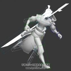 中式古裝武俠江湖男3DMax模型帶綁定帶槍跳斬動(dòng)作下載