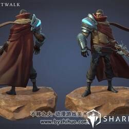 次世代奇幻風格 披風男戰(zhàn)士劍士 3D模型 有綁定動作