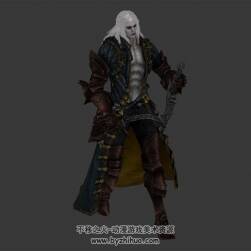 惡魔城主角 魔幻風(fēng)白發(fā)帥哥 3D模型 有綁定和走路動(dòng)作