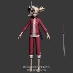 日系二次元金發(fā)運(yùn)動(dòng)服蘿莉 3D模型