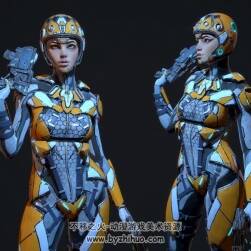 科幻女戰(zhàn)士角色3D模型 百度網(wǎng)盤下載