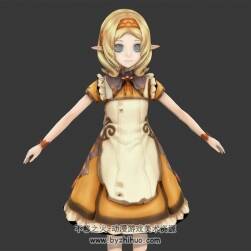 光明之響精靈 蘿莉3d模型 格式Dae百度云下載