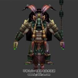 部落壯漢戰(zhàn)士 3D模型有綁定 四邊面