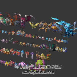 塞爾之光  二次元 日韓風 Q版 魔幻怪物合集 精品3D模型