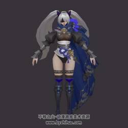 尼爾風(fēng)格 性感女角色 3D模型