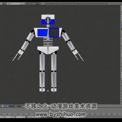 Blender角色动画视频教程 卡通机器人运动骨骼实例教学