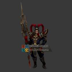 英雄联盟LOL 德玛西亚皇子嘉文四世 吕布奉先 fbx模型 带动作