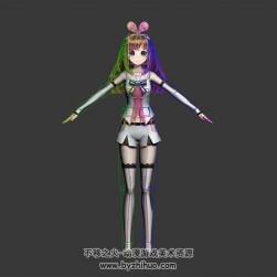 絆愛Kizuna AI 虛擬偶像 YouTuber 3D模型有綁定 四邊面高模
