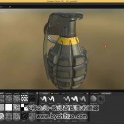 3Ds Max Substance Painter 一个逼真的手榴弹制作视频教程