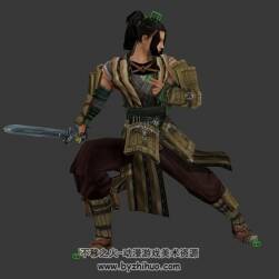 古風(fēng)武俠 男俠客NPC  3D模型 有綁定和揮劍動(dòng)作