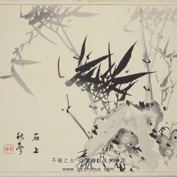 日系国画素材 日式花鸟山石明治初期南画坛 60P