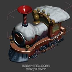 卡通玩具小火車 3D模型 四角面高模 百度網(wǎng)盤下載