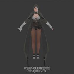 酷帥的沙漠女神帶武器3DMax模型帶綁定下載