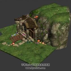 峽谷小屋 Q版場景 四角面模型 百度網(wǎng)盤下載