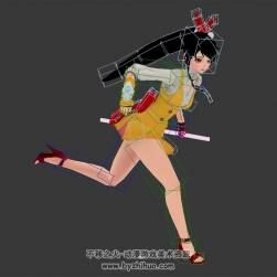 韓式現(xiàn)代風(fēng)格少女奔跑帶綁定分享3DMax模型下載