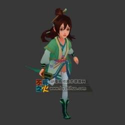 步秋雨 Q版古代女角色 带动作游戏模型